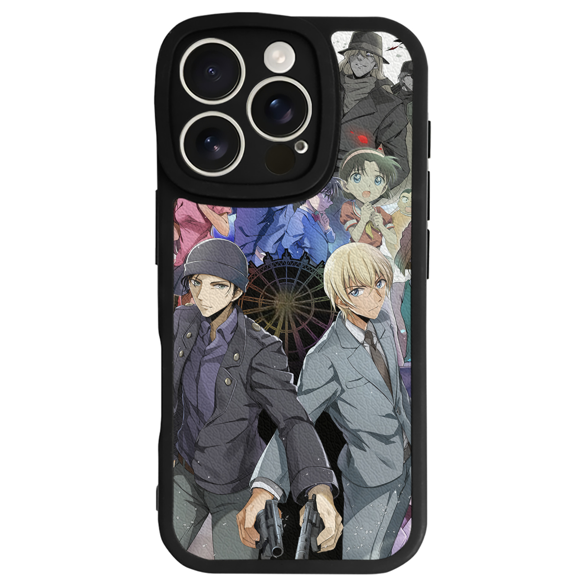 （画像用） 名探偵コナン Detective Conan 【iPhone 16シリーズ対応】シリコンスマホケース（レザー調） 材質：シリコン